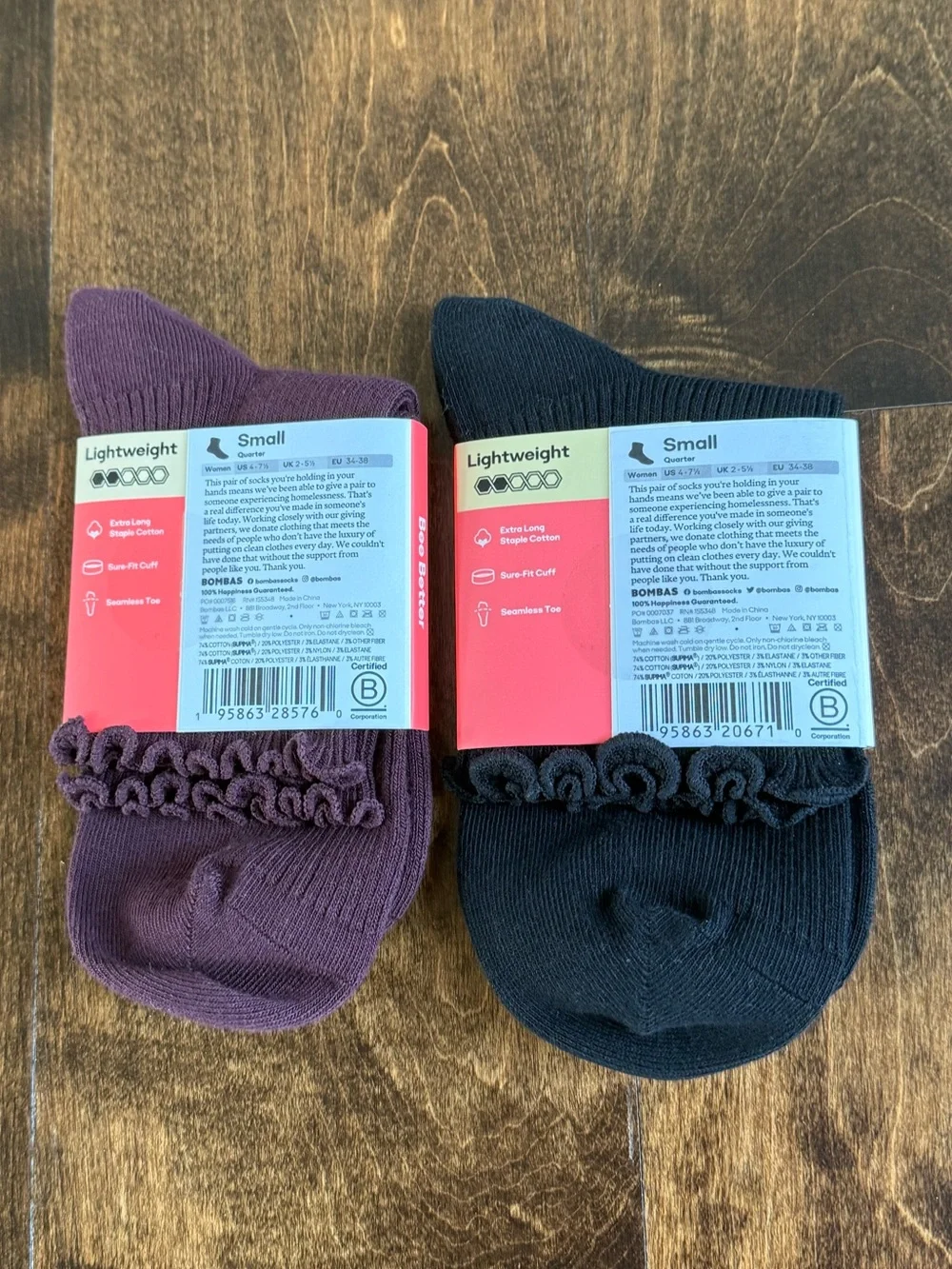 Bombas Lightweight Ruffle Rib Quarter Sock 2 Pack